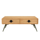 Mesa de Centro - Helena - Madera Clara - Verde - Negro