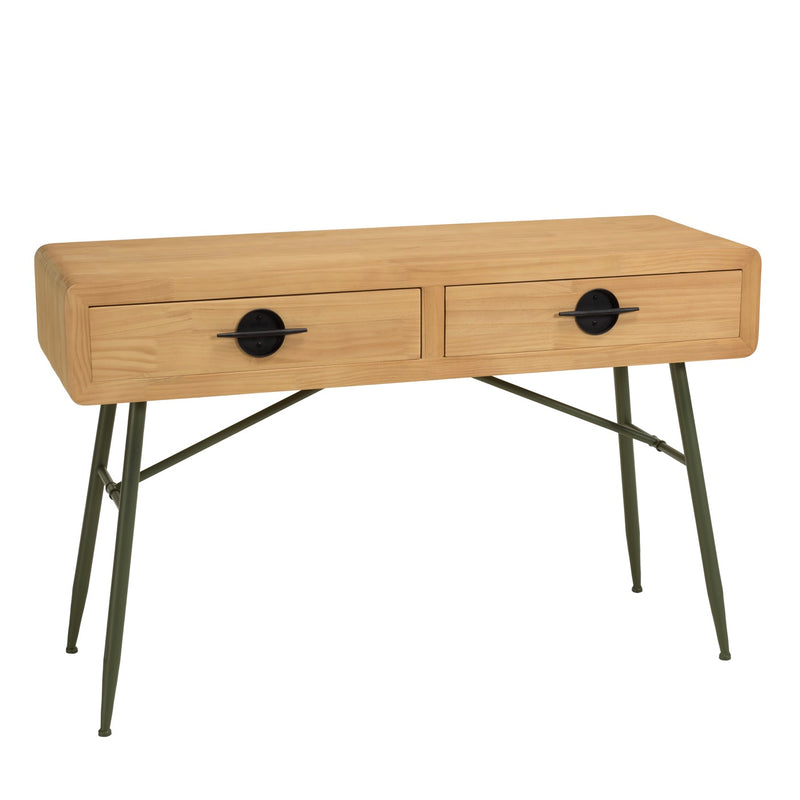 Consola - Helena - Madera Clara - Verde - Negro