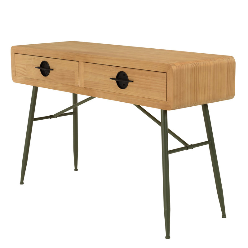 Consola - Helena - Madera Clara - Verde - Negro