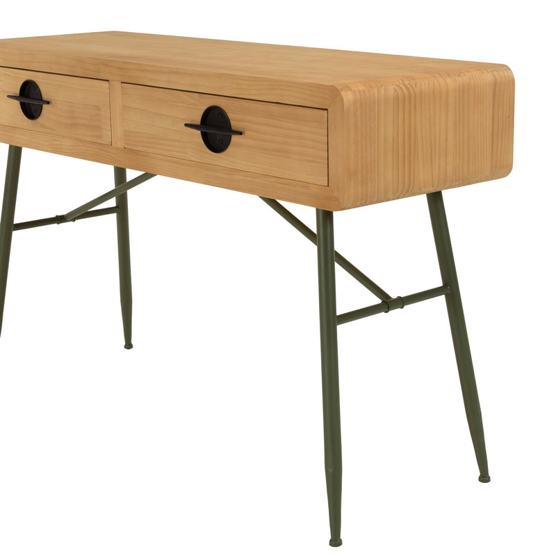 Consola - Helena - Madera Clara - Verde - Negro