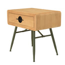 Mesita de Noche - Helena - Madera Clara - Verde - Negro