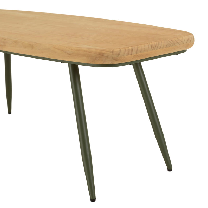 Mesa de Centro - Helena - Madera Clara - Verde