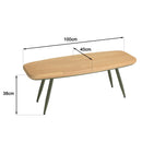 Mesa de Centro - Helena - Madera Clara - Verde