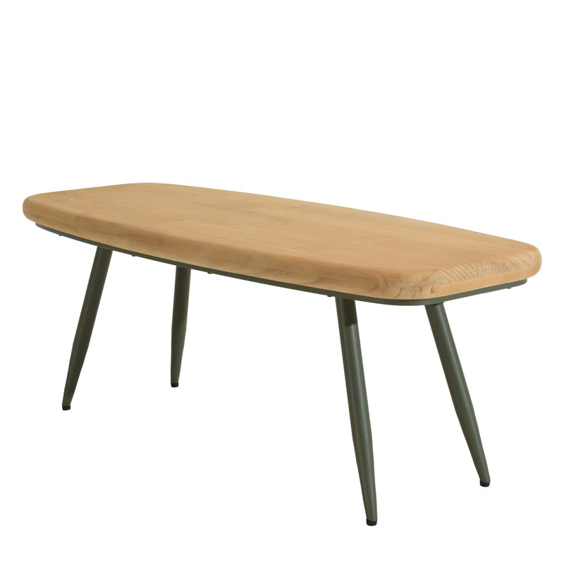 Mesa de Centro - Helena - Madera Clara - Verde