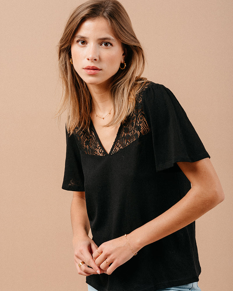 TEESHIRT NOIR MANOIR NOIR