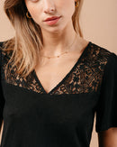 TEESHIRT NOIR MANOIR NOIR