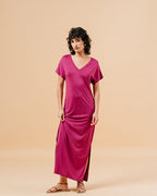 AUBERGINE DRESS MARGAUX AUBERGINE