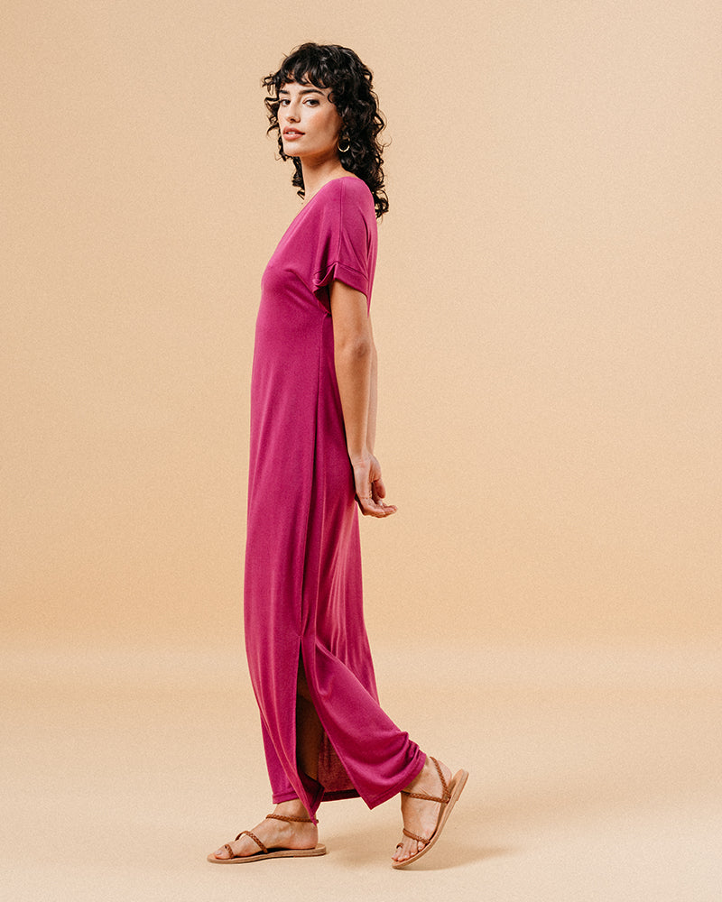 AUBERGINE DRESS MARGAUX AUBERGINE