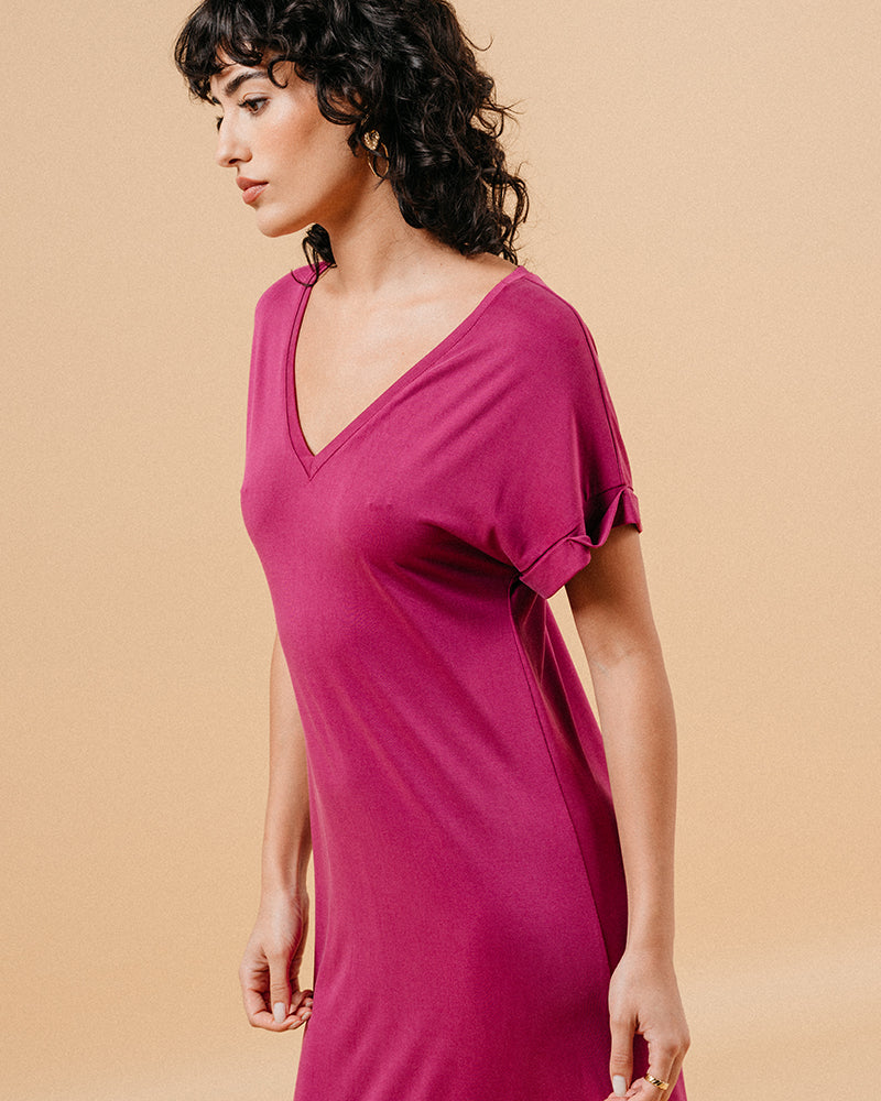 AUBERGINE DRESS MARGAUX AUBERGINE