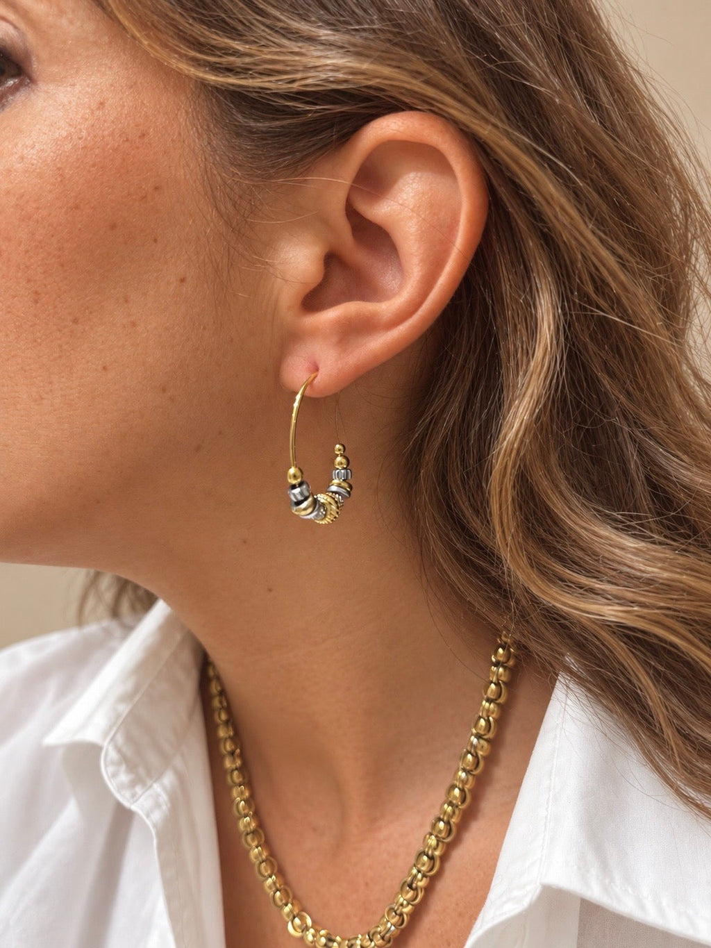 Boucles D'Oreilles Bally - Doré Ou Bicolore