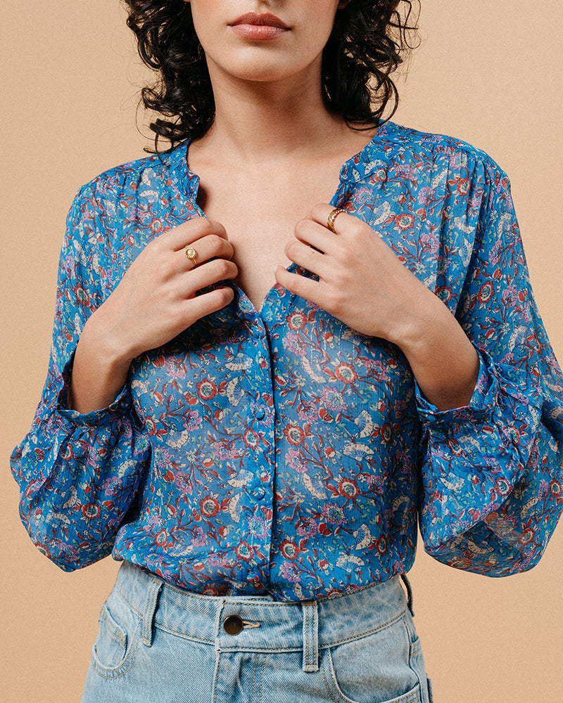 BLOUSE BLEU MARJORIE BLEU