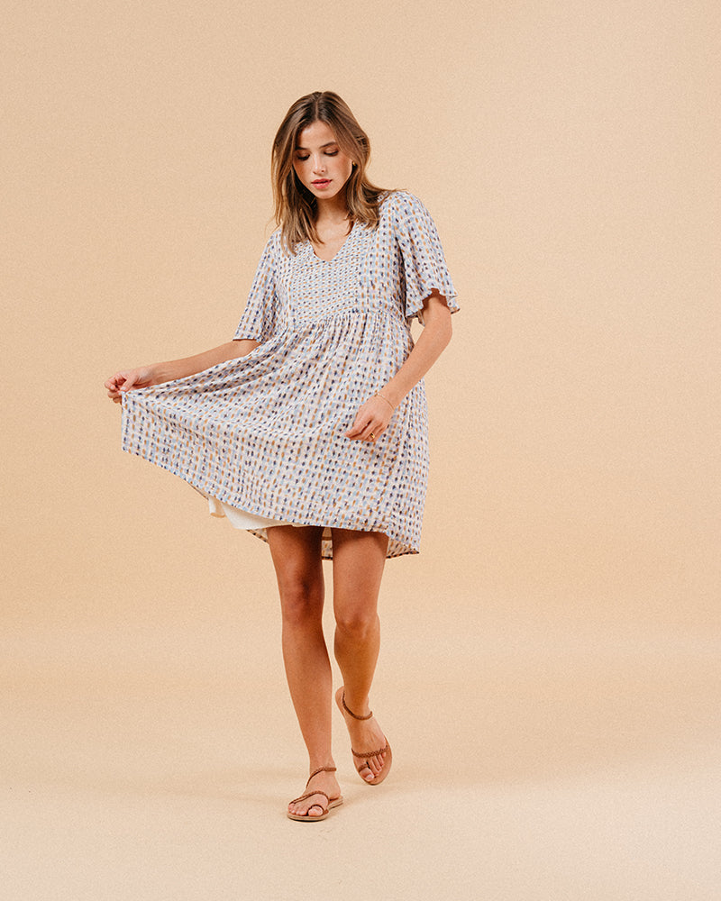 ROBE BLEU MARSALA BLEU