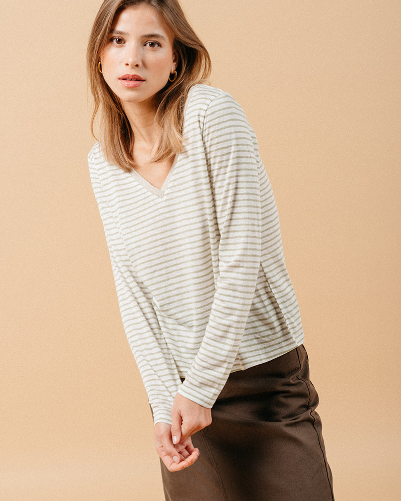 CAMISETA BEIGE MARRÓN BEIGE