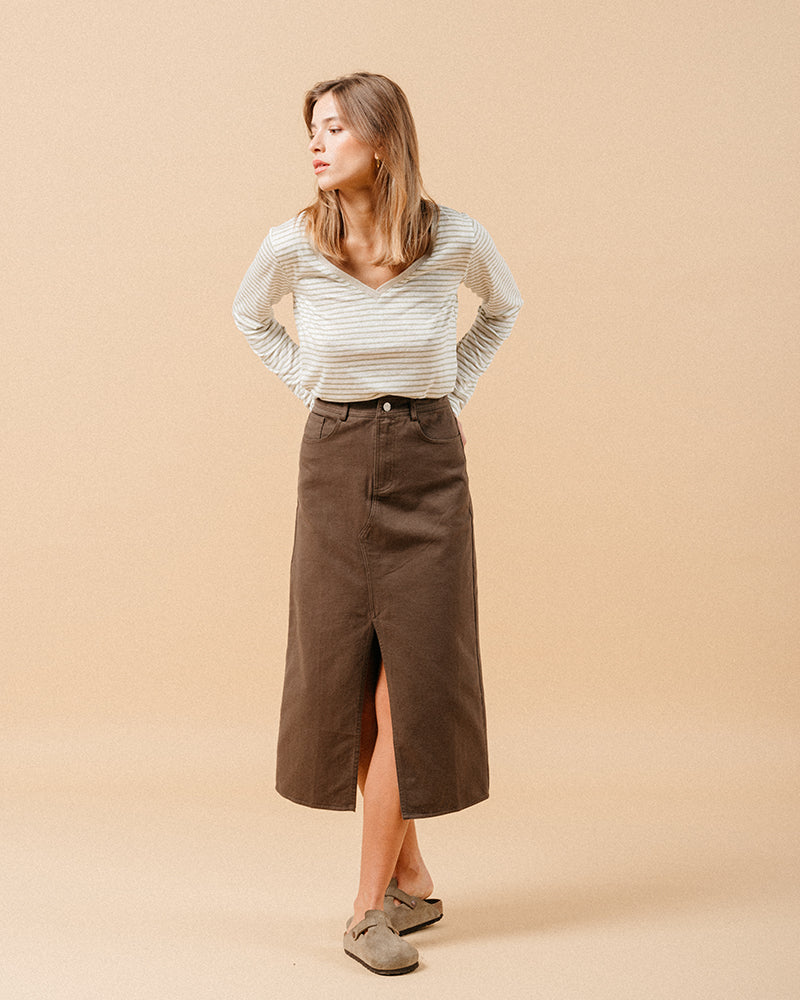 CAMISETA BEIGE MARRÓN BEIGE
