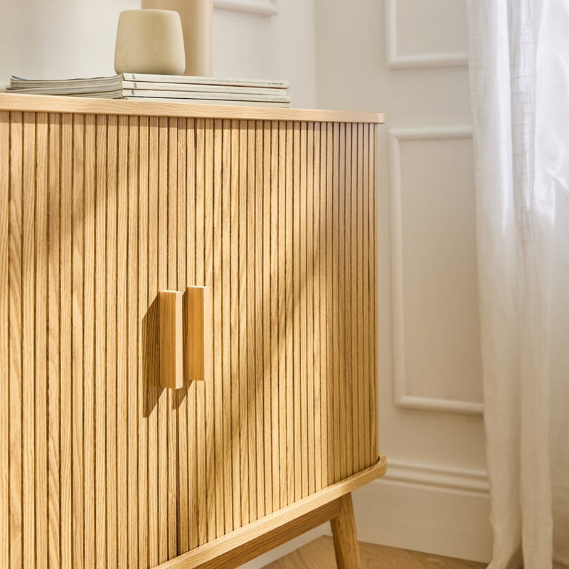 Ernest - Vintage Sideboard Wood Decor 2 Sliding Doors - Light Wood