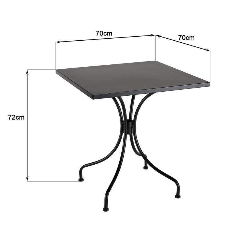 Vianney - Table De Jardin - Acier - Noir