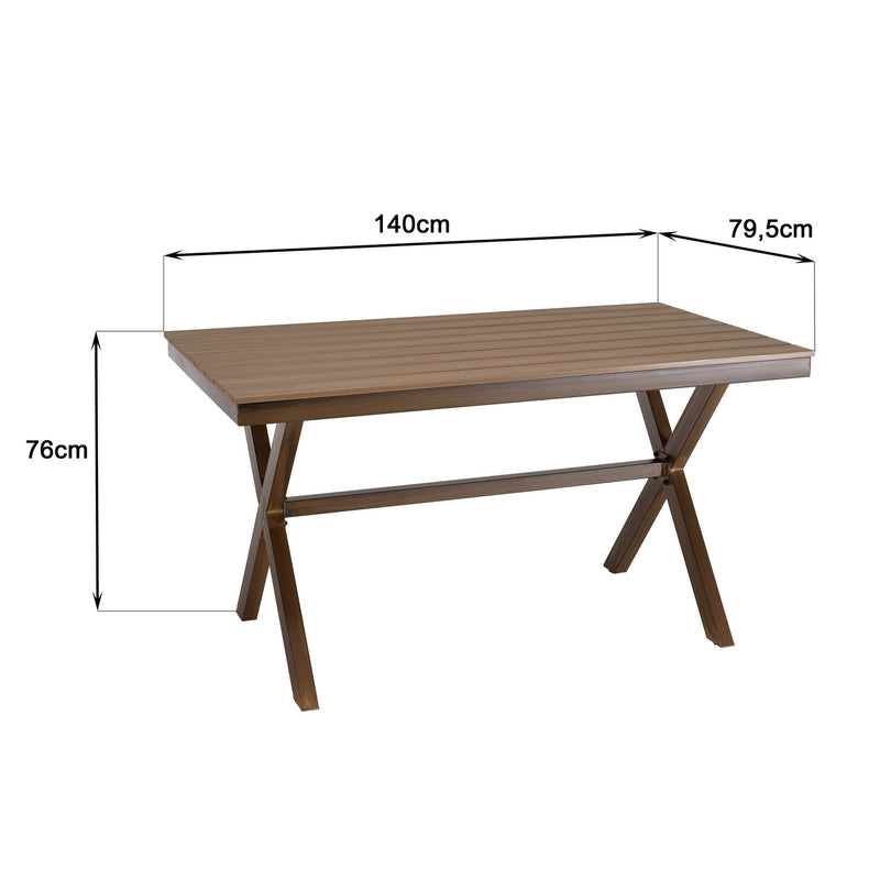 Vianney - Table De Jardin - Acier/Polywood - Marron