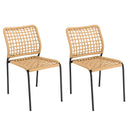 Vianney - Lot De 2 Chaises Jardin - Acier/Polyester - Noir/Beige