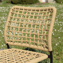 Vianney - Lot De 2 Chaises Jardin - Acier/Polyester - Noir/Beige