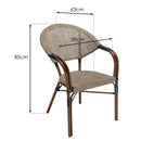 Vianney - Lot De 2 Chaises Jardin - Textilène/Acier - Taupe
