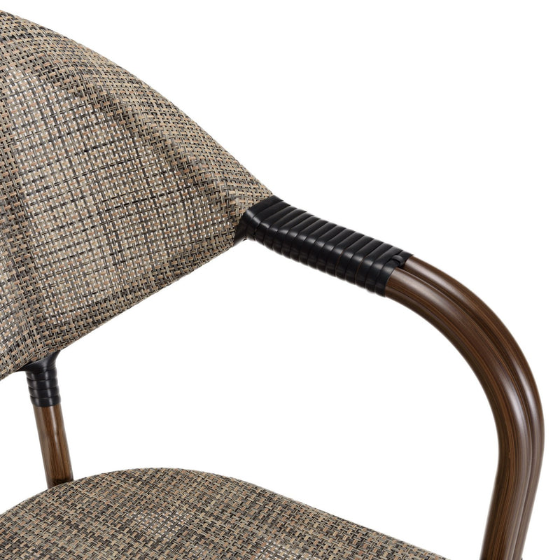 Vianney - Lot De 2 Chaises Jardin - Textilène/Acier - Taupe