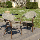 Vianney - Lot De 2 Chaises Jardin - Textilène/Acier - Taupe
