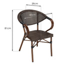 Vianney - Lot De 2 Chaises Jardin - Textilène/Acier - Marron