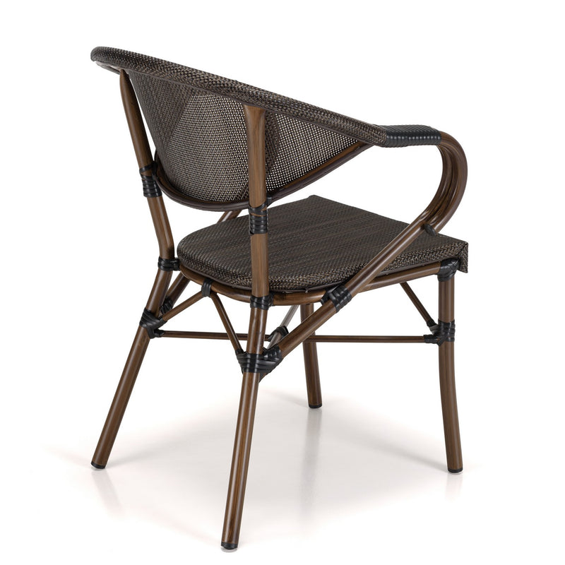 Vianney - Lot De 2 Chaises Jardin - Textilène/Acier - Marron