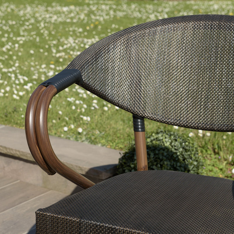 Vianney - Lot De 2 Chaises Jardin - Textilène/Acier - Marron