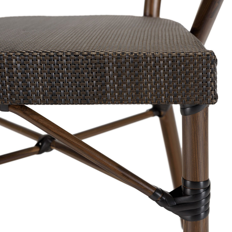 Vianney - Lot De 2 Chaises Jardin - Textilène/Acier - Marron