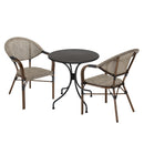Vianney - Salon De Jardin - Textilène/Acier - Taupe/Noir