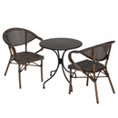 Vianney - Salon De Jardin - Textilène/Acier - Marron/Noir