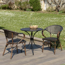 Vianney - Salon De Jardin - Textilène/Acier - Marron/Noir