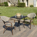 Vianney - Salon De Jardin - Textilène/Acier - Taupe/Noir