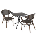 Vianney - Salon De Jardin - Textilène/Acier - Noir/Marron