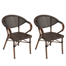 Vianney - Salon De Jardin - Textilène/Acier - Noir/Marron
