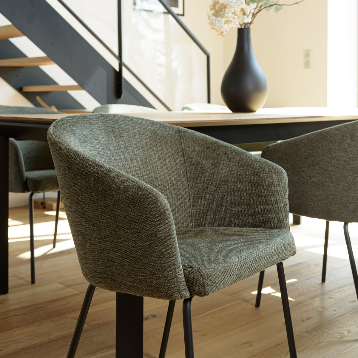 Ulysse - Dining Chair & Carver Chair - Black/Green