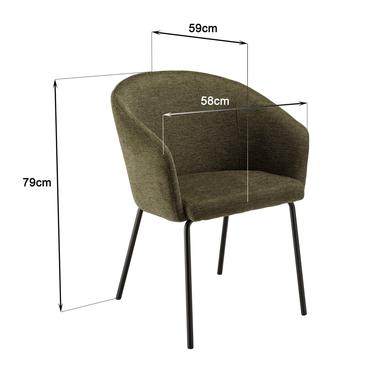 Ulysse - Dining Chair & Carver Chair - Black/Green