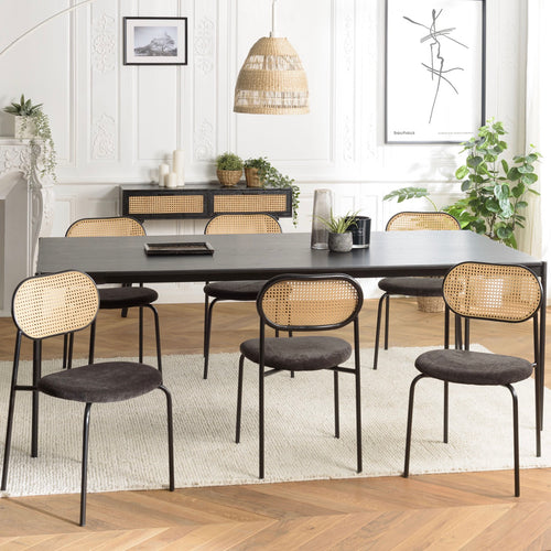 Mesa Silla Y Sillón - Lea - Negro - Madera Clara