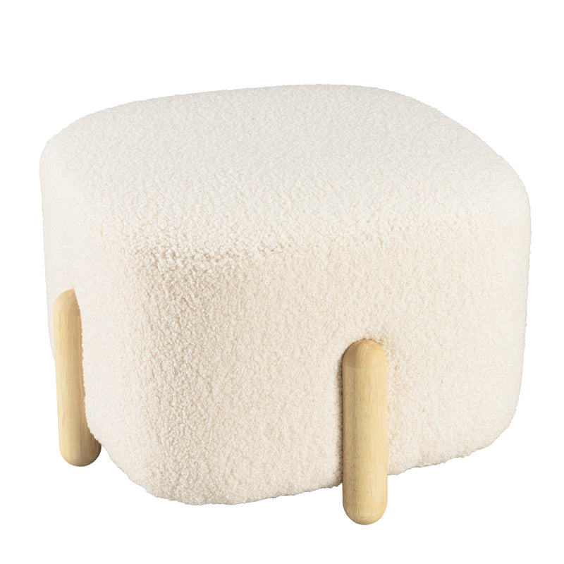 Puf - Leopold - Crudo - Madera clara