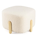 Puf - Leopold - Crudo - Madera clara