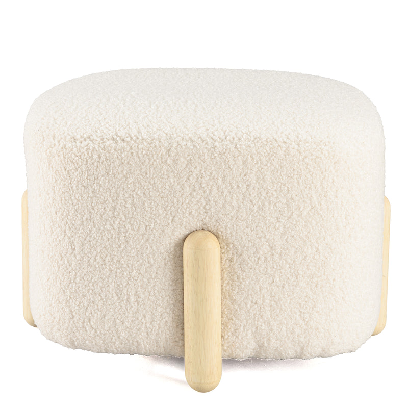 Puf - Leopold - Crudo - Madera clara