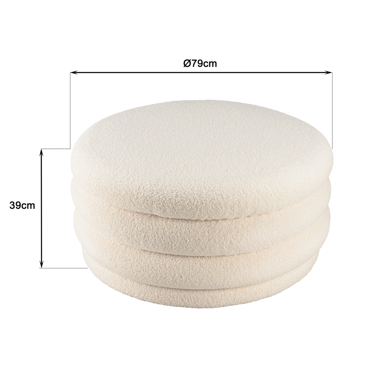 Leopold - Pouf - Ecru