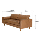 Sofá - Piedra - Cuero Bronceado - Marrón