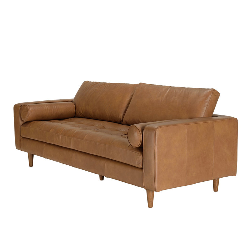 Sofá - Piedra - Cuero Bronceado - Marrón