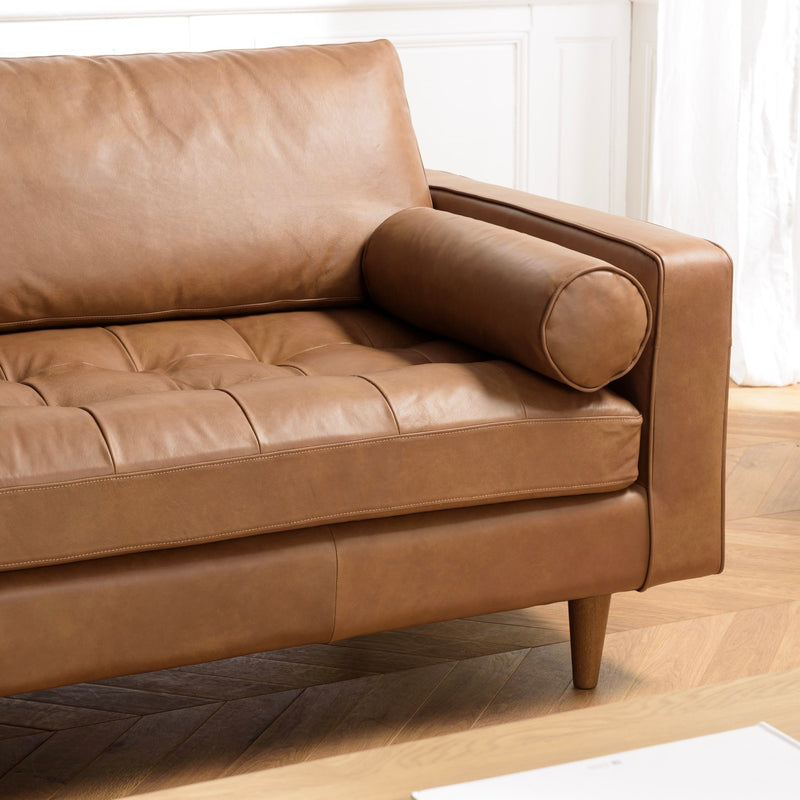 Sofá - Piedra - Cuero Bronceado - Marrón