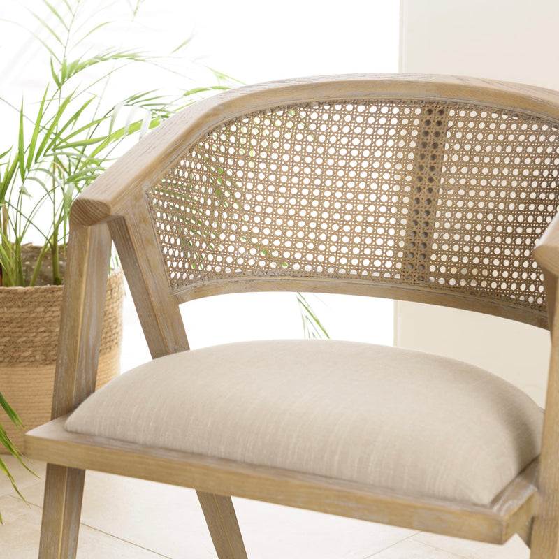 Mesa Silla Y Sillón - Piedra - Gris Envejecido - Lino