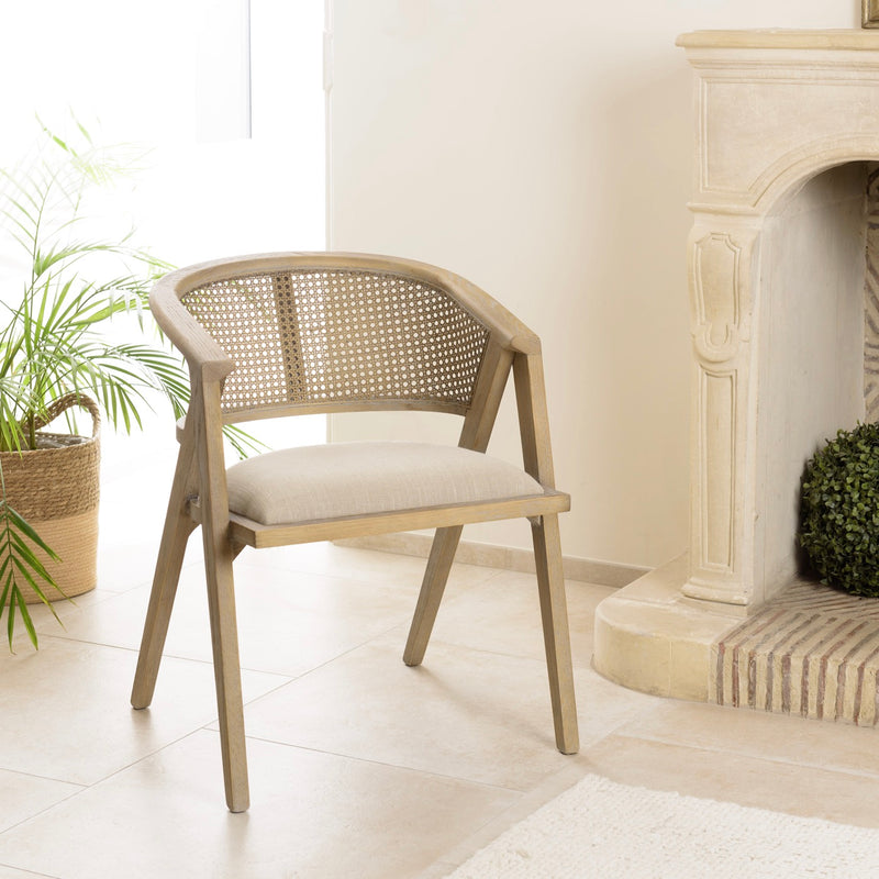 Mesa Silla Y Sillón - Piedra - Gris Envejecido - Lino