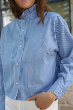 Zélie Stripe Short Jacket Blue/White