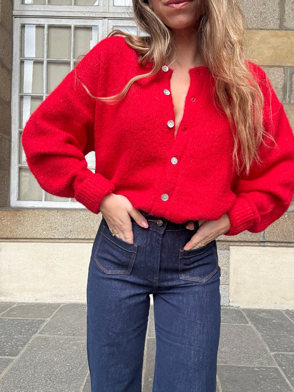 Charlie red cardigan